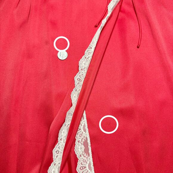 Givenchy Intimates | Women | Vtg 80s Red Satin Lace Slip Dress Robe Set | Small - Picture 15 of 16